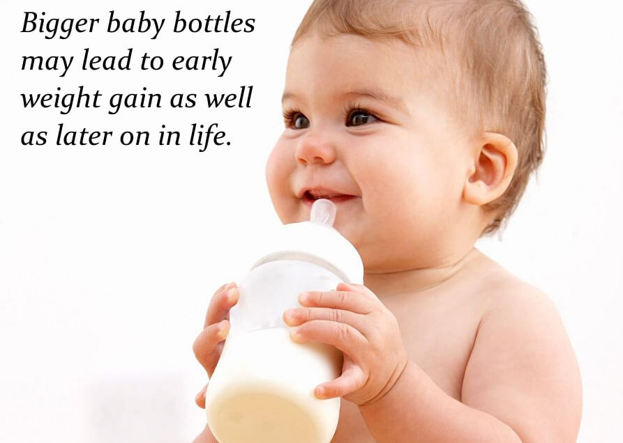 Bigger baby bottles lead to weight gain