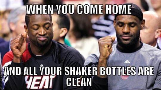 Lebron James and Dwyane Wade Like when their shaker bottles are clean