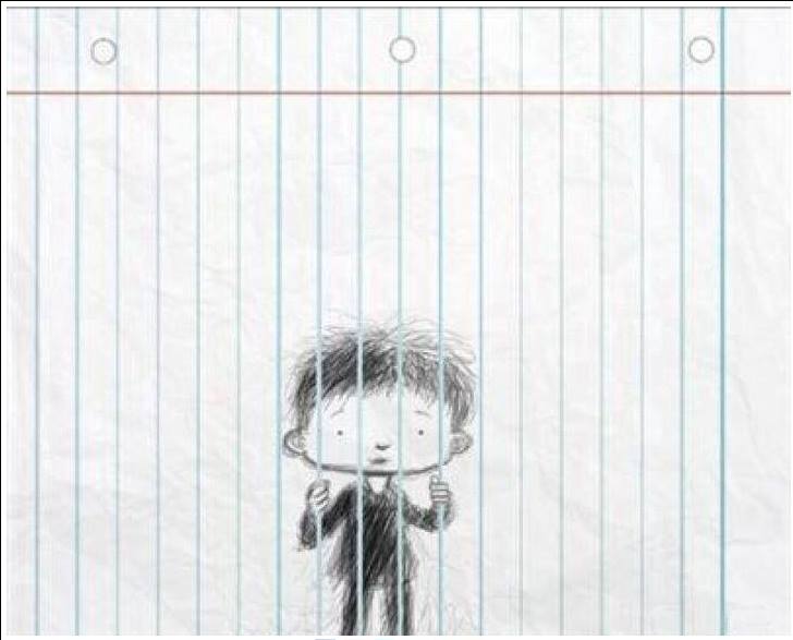 Lined Paper Jail Drawing