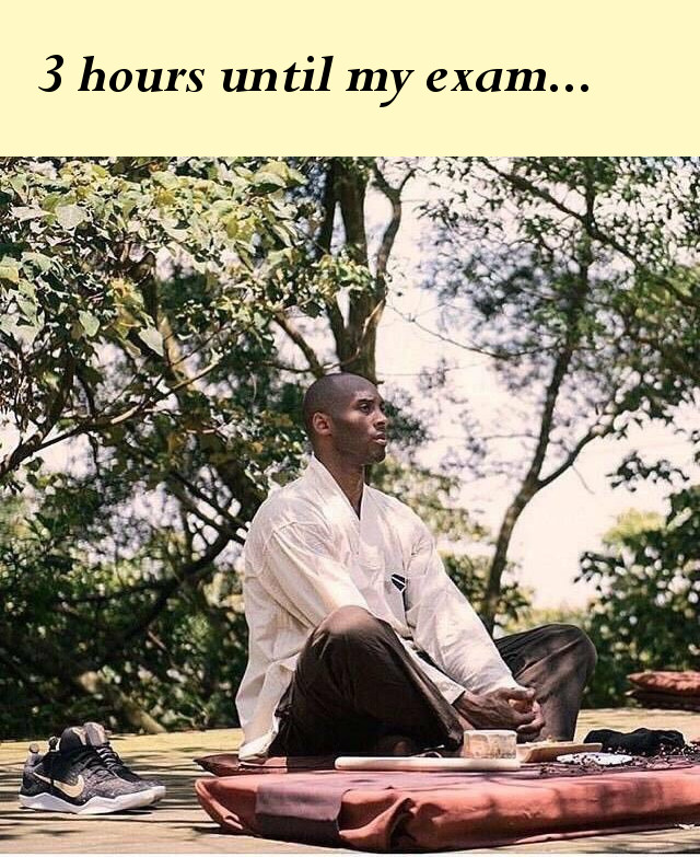 Meditating before an exam