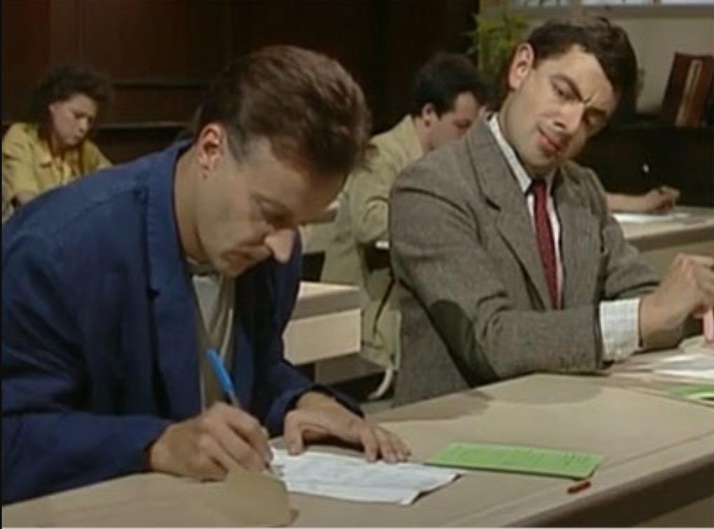 Mr. Bean Cheating on Exam