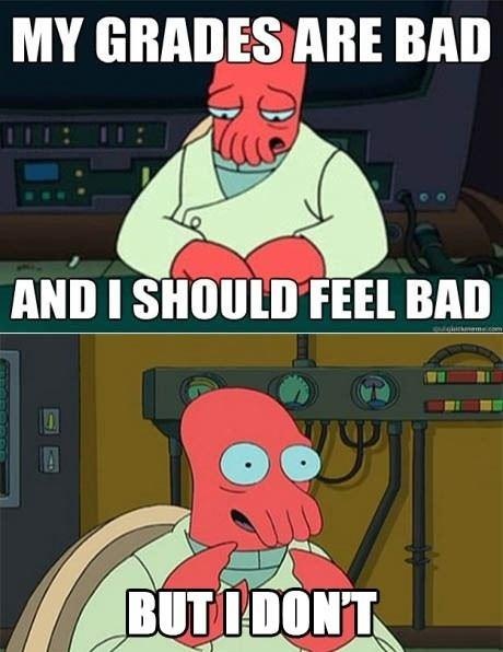 My Grades Are Bad And I Should Feel Bad