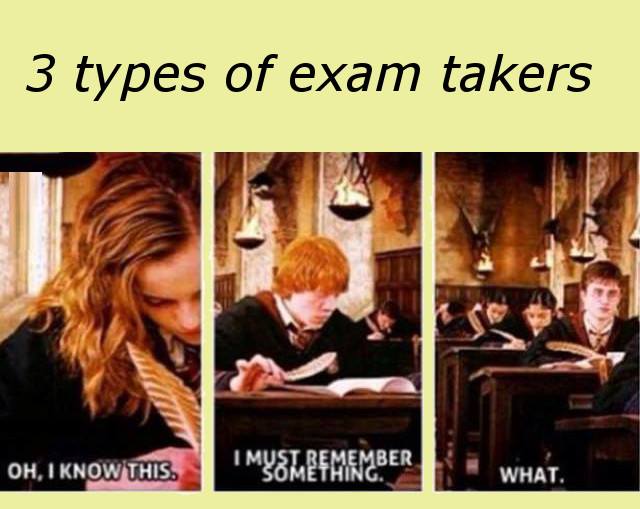Three types of exam takers