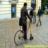 Replacing wheel with a rollerblade