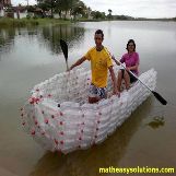 Boating in a empty bottle boat