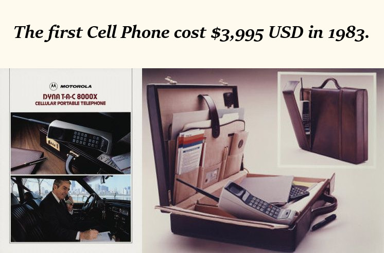 The cost of the first cell phone