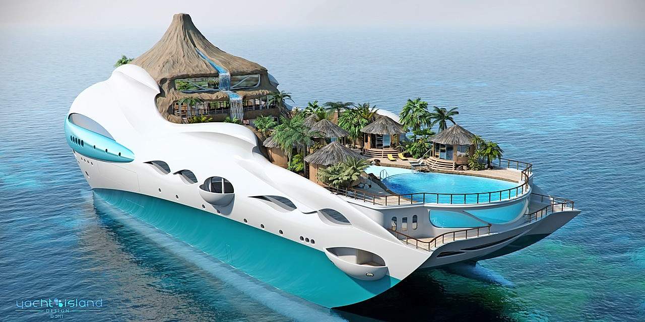 Amazing Luxury Yacht With A Volcano