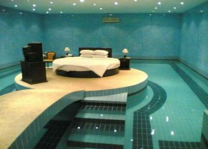 Luxury Bed in a Pool Room