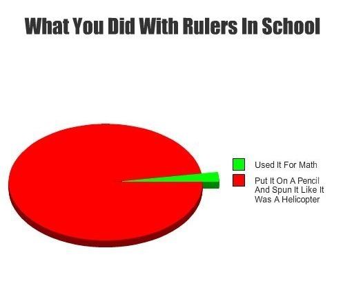 What You Did With Rulers In School Pie Chart