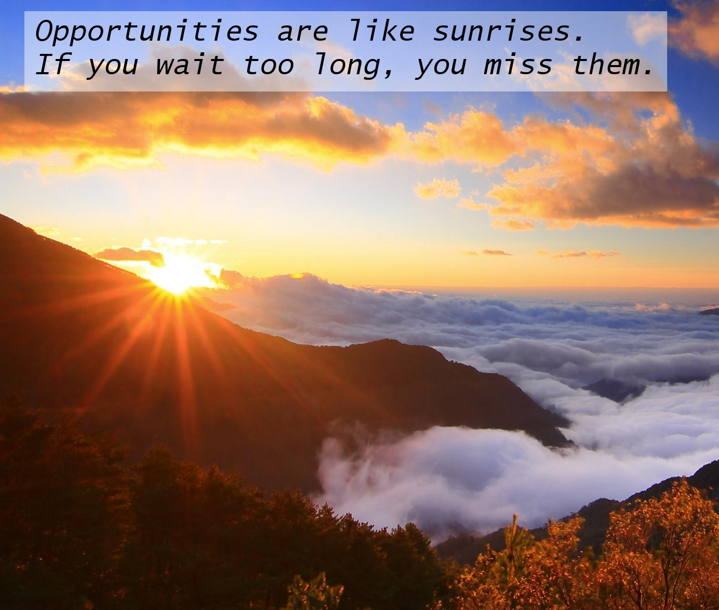 Opportunities Are Like Sunrises